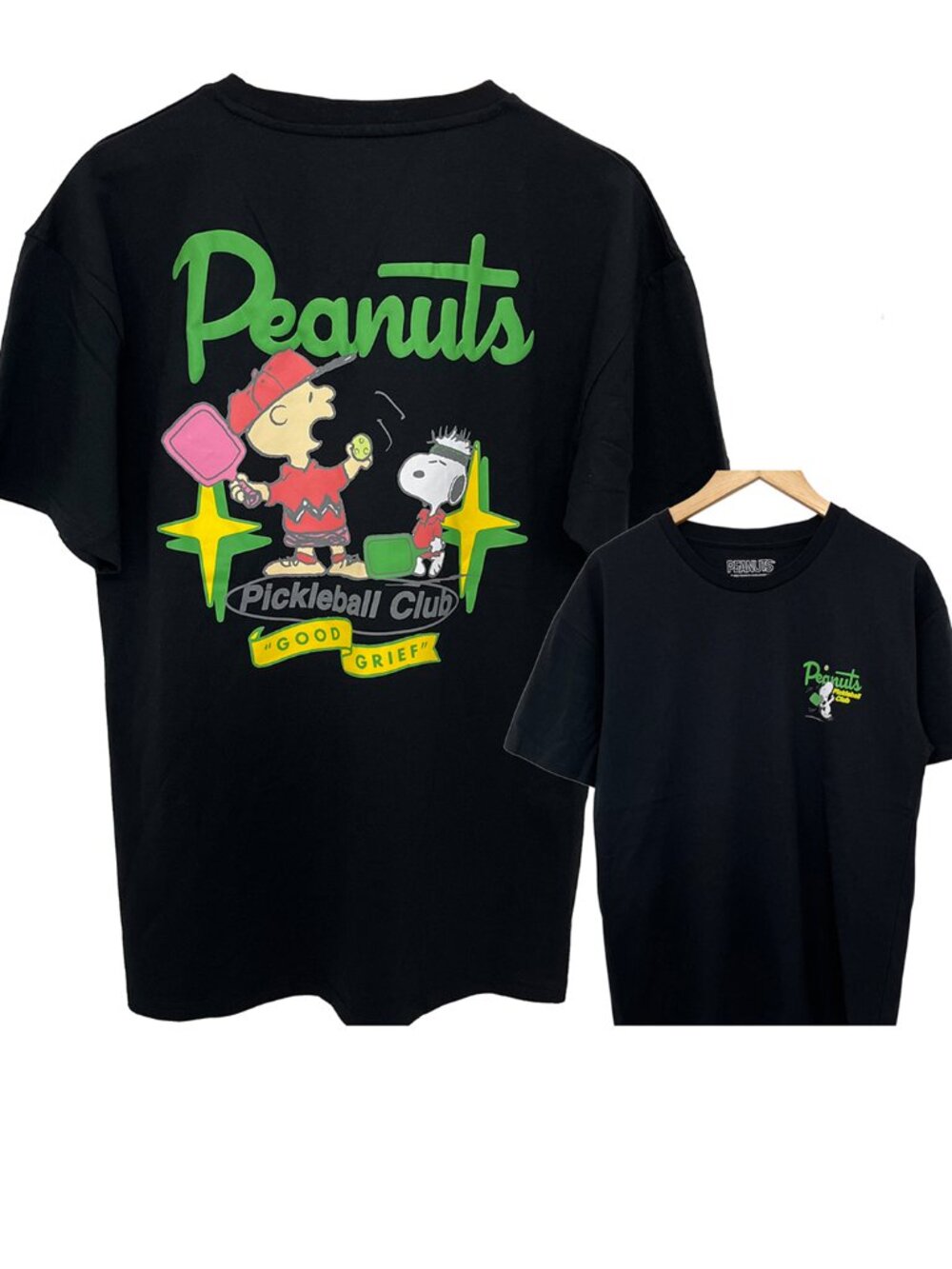 NWOT Peanuts Snoopy Charlie Brown Pickleball Club Men's T-Shirt Medium